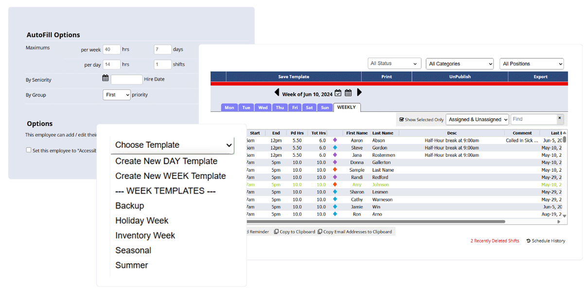 Use schedule templates and rules to create schedules quickly