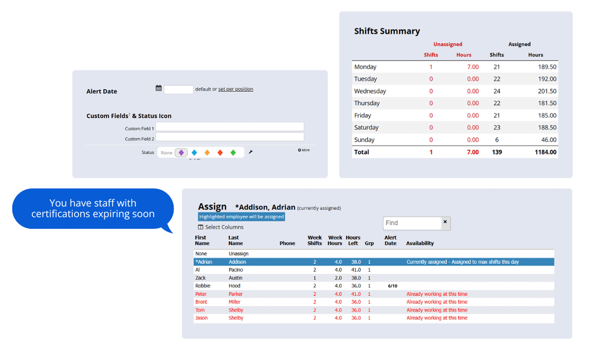 Add certificates and track expirations to assign qualified staff